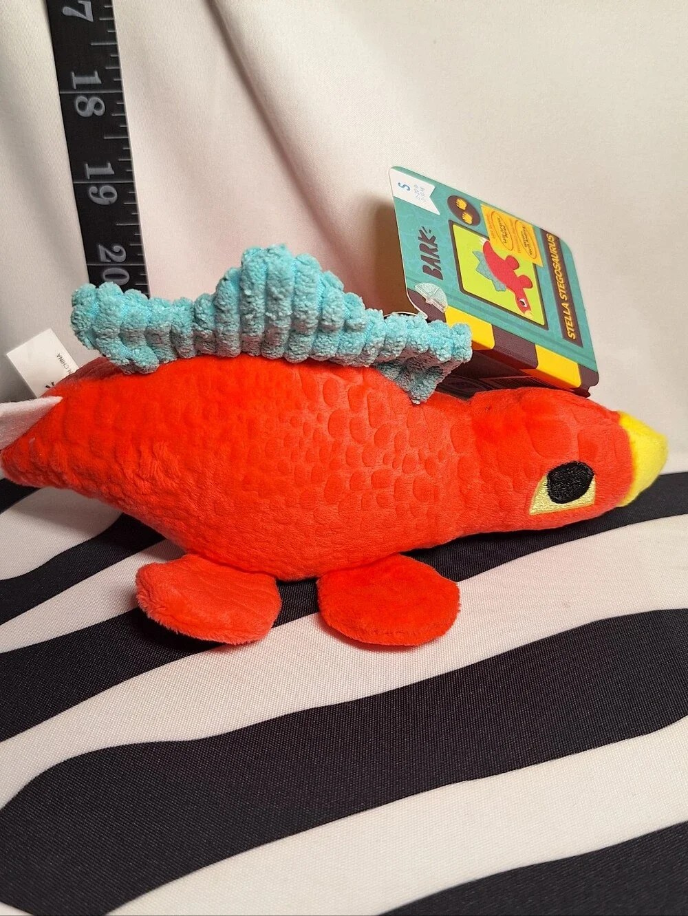 NWT Bark Tyron Tyrannosaurus And Stella Stegosaurus Dog Toys, 2 Pack, S